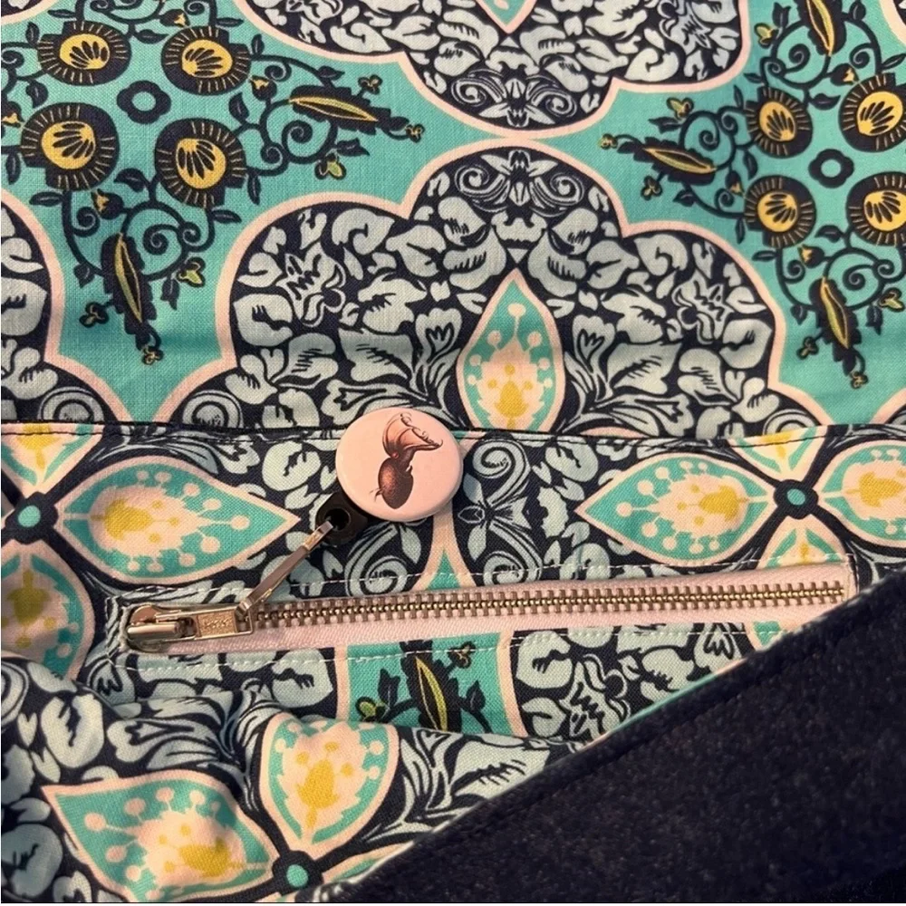 Denim Hand Studded Clutch Purse
